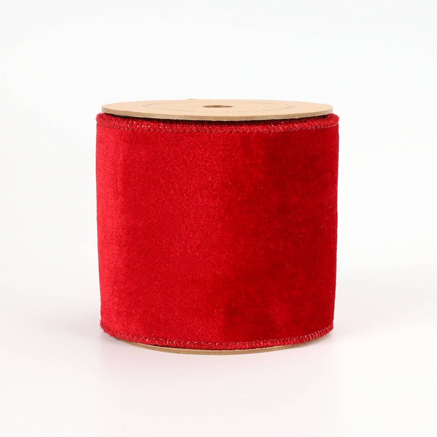4" Reversible Velvet/Lurex Wired Ribbon | Red/Gold | 10 Yard Roll - Bria Blair Creative