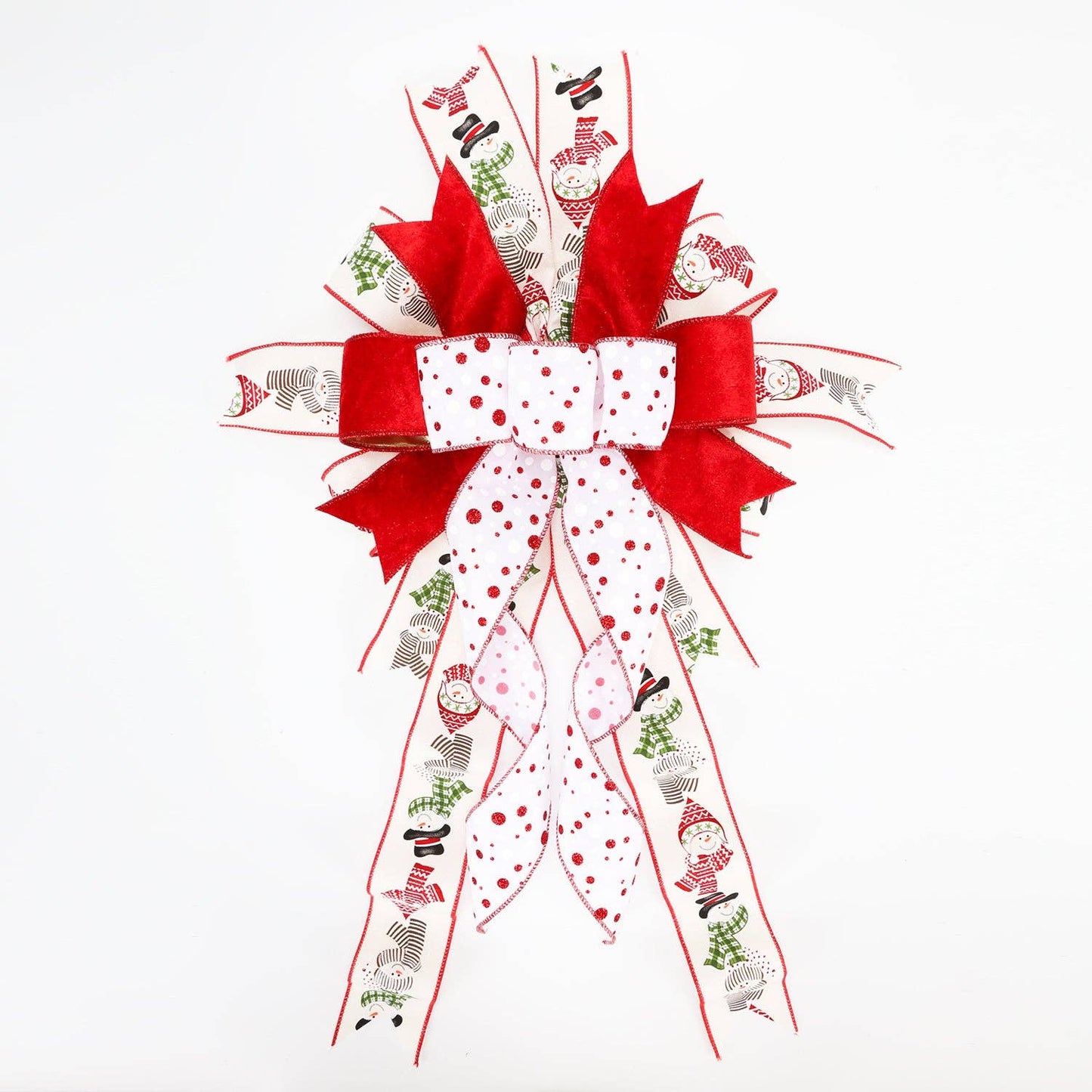 4" Reversible Velvet/Lurex Wired Ribbon | Red/Gold | 10 Yard Roll - Bria Blair Creative