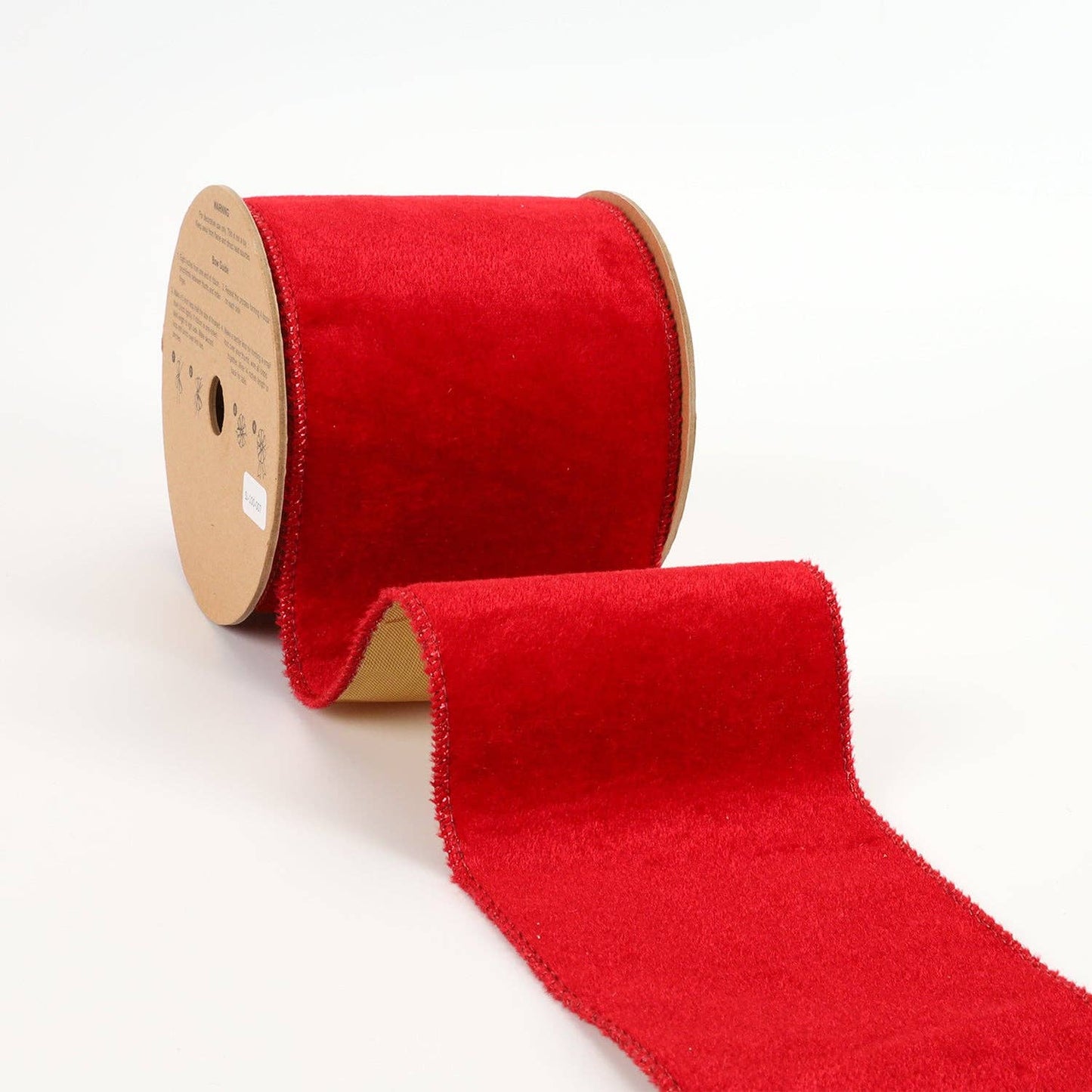 4" Reversible Velvet/Lurex Wired Ribbon | Red/Gold | 10 Yard Roll - Bria Blair Creative