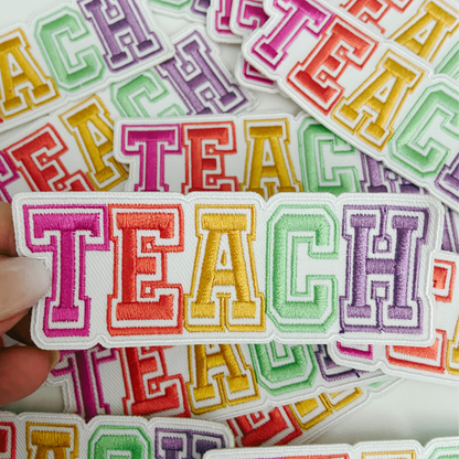 4" TEACH - Embroidered Hat Patch: Embroidered Patch - Bria Blair Creative