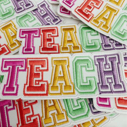 4" TEACH - Embroidered Hat Patch: Embroidered Patch - Bria Blair Creative