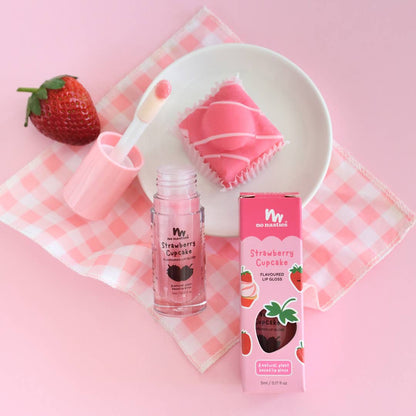 Natural Kids Lip Gloss Wands - Multiple Flavours available: Strawberry Cupcake - Pink