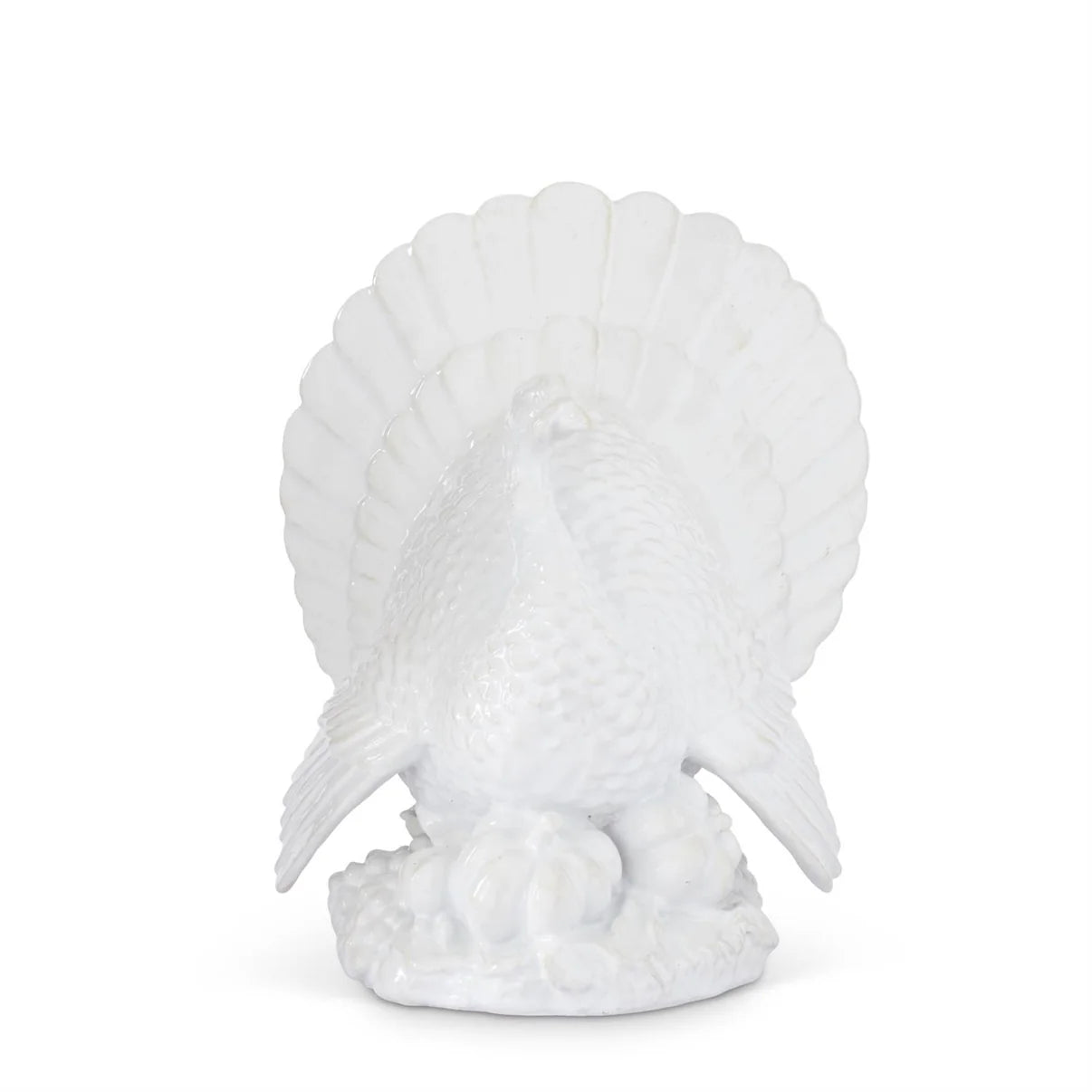 Glossy White Resin Turkey