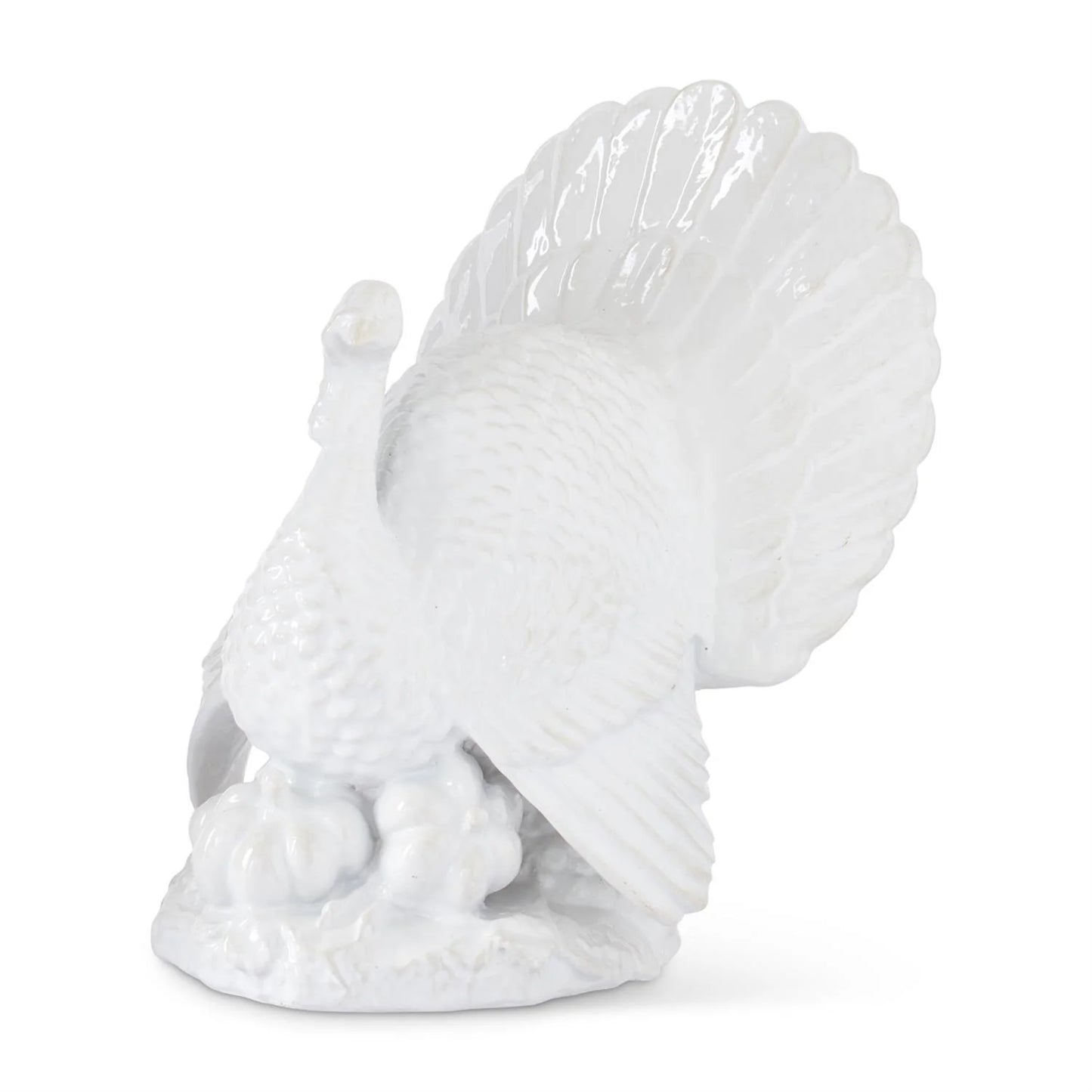 Glossy White Resin Turkey