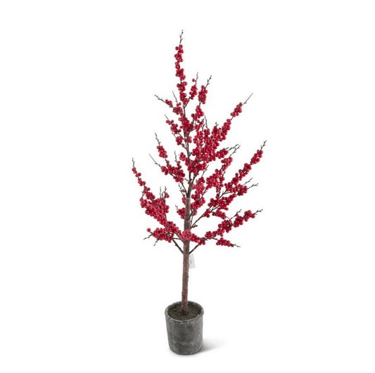 4.5 Foot Red Berry Tree in Pot - Bria Blair Creative