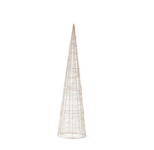 47 INCH ELECTRIC LED SILVER CONE TREE - Bria Blair Creative
