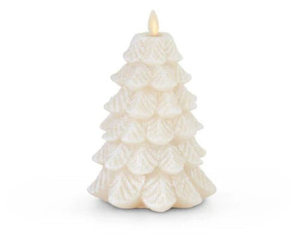 4.75 X 6.5" White Wax/Snowy Tree Luminara - Bria Blair Creative
