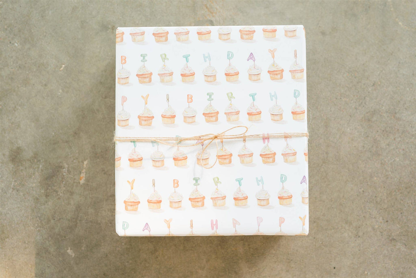 Cupcake Happy Birthday Gift Wrap Sheet