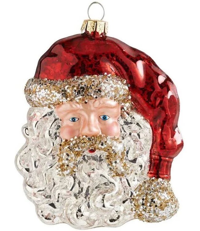 5" Glass Santa Ornament - Bria Blair Creative