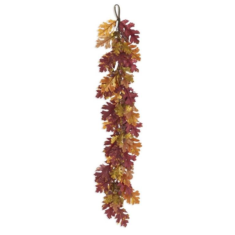 50 Inch Multi Color Fall Oak Leaves Garland - Bria Blair Creative