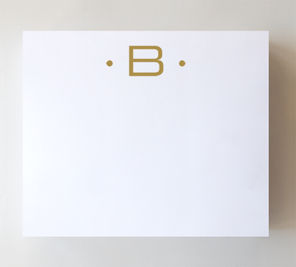 Initial Notepads with Acrylic Tray - Luxe Gold Foil: O