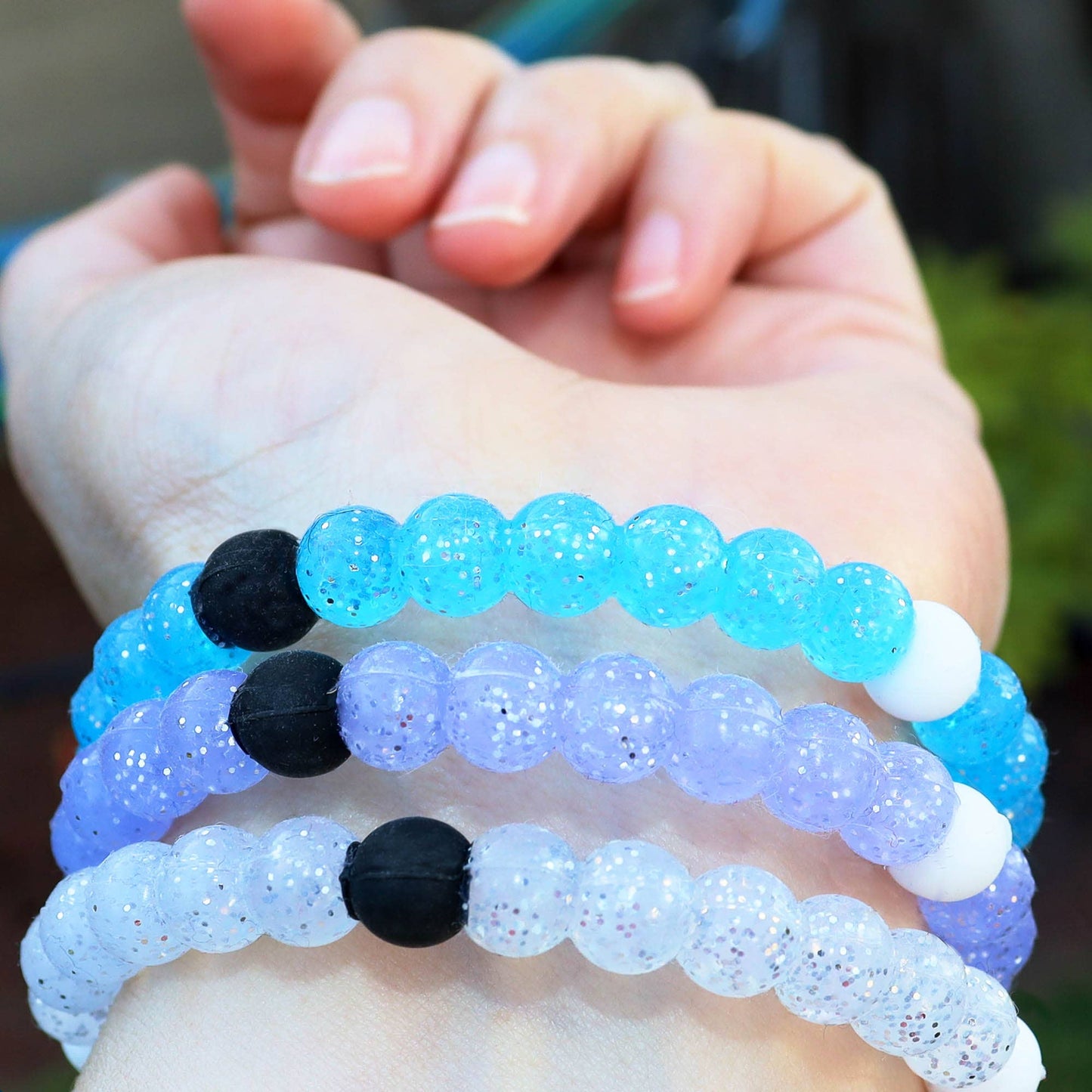 Glitter Silicone Beaded Bubble Bracelets - Assorted Colors