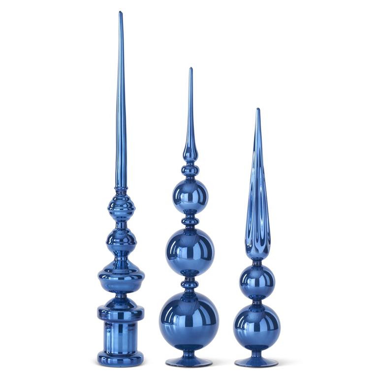 25" Blue Glass Finial