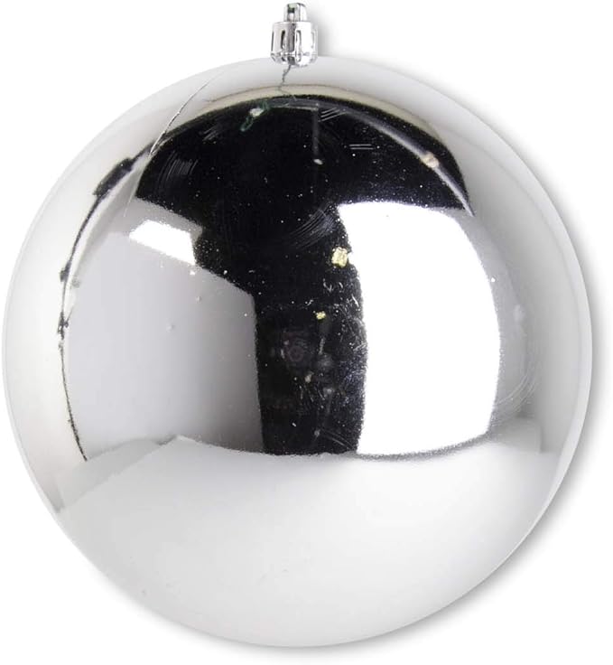 5.5" Silver Shiny Shatterproof Round Ornament - Bria Blair Creative