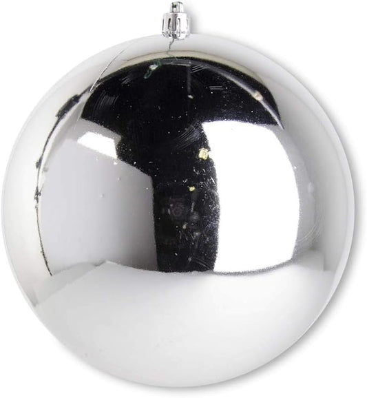 5.5" Silver Shiny Shatterproof Round Ornament - Bria Blair Creative