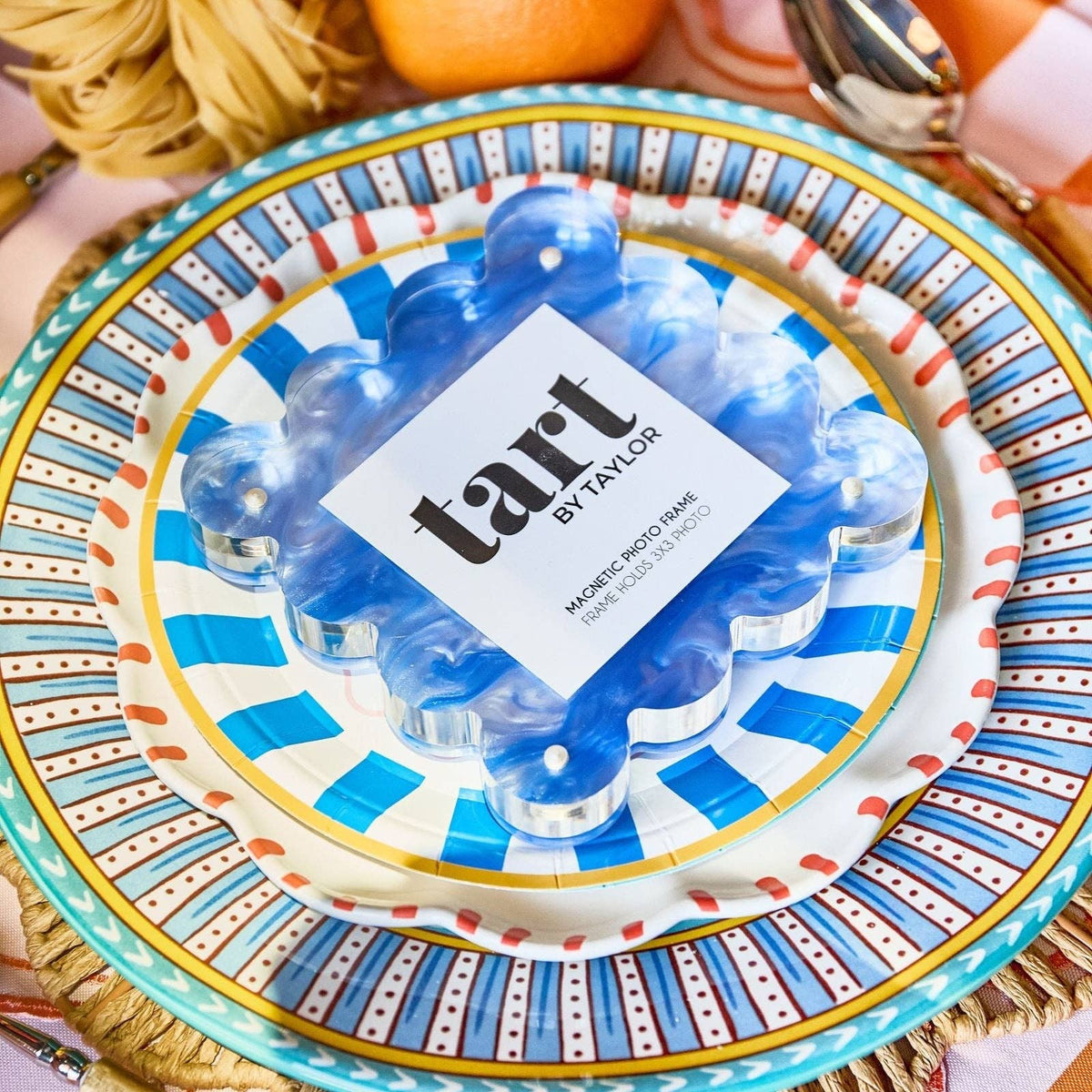 Blue Marbled Mini Acrylic Picture Frame