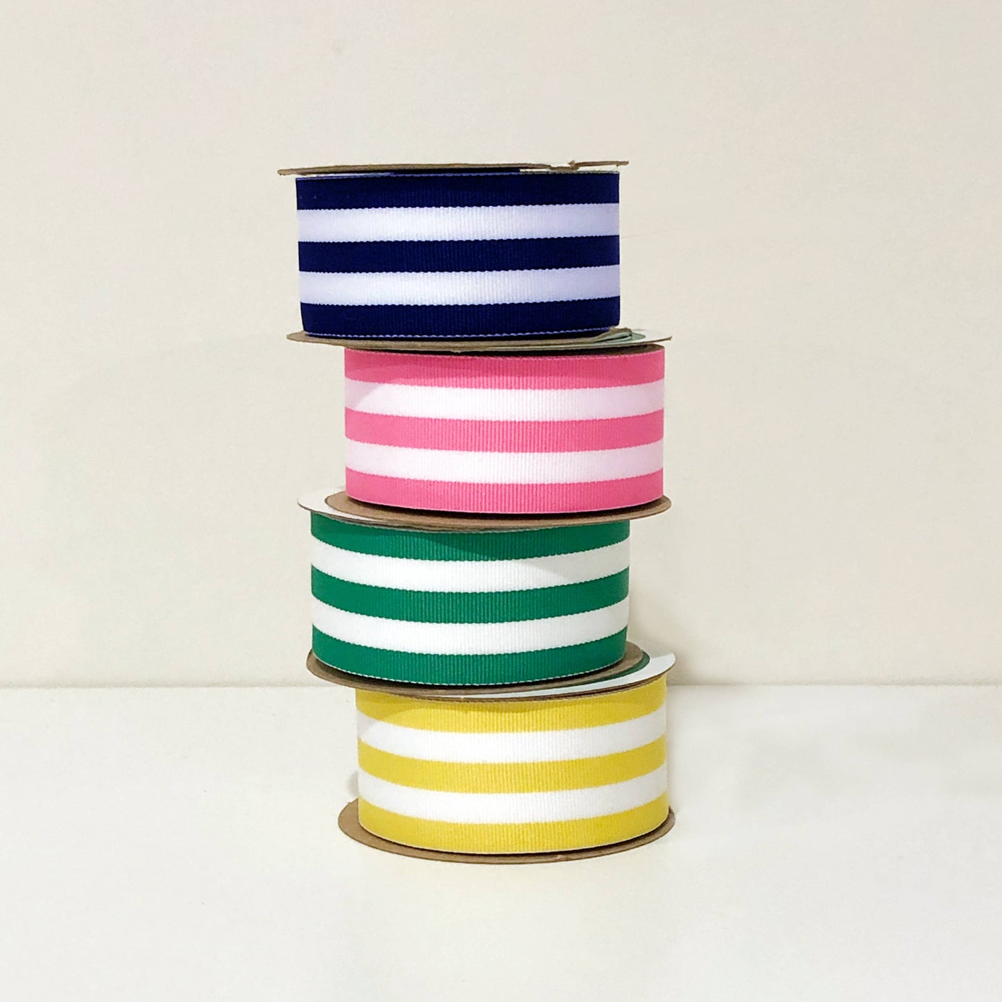 White Striped Grosgrain Ribbon Spool | Red