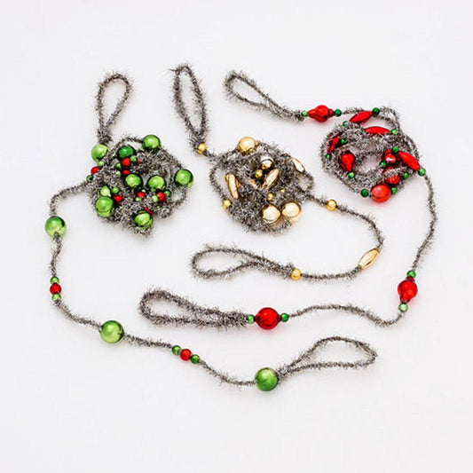 6' Tinsel Glass Bead Garland - 3 Assorted Style - Bria Blair Creative