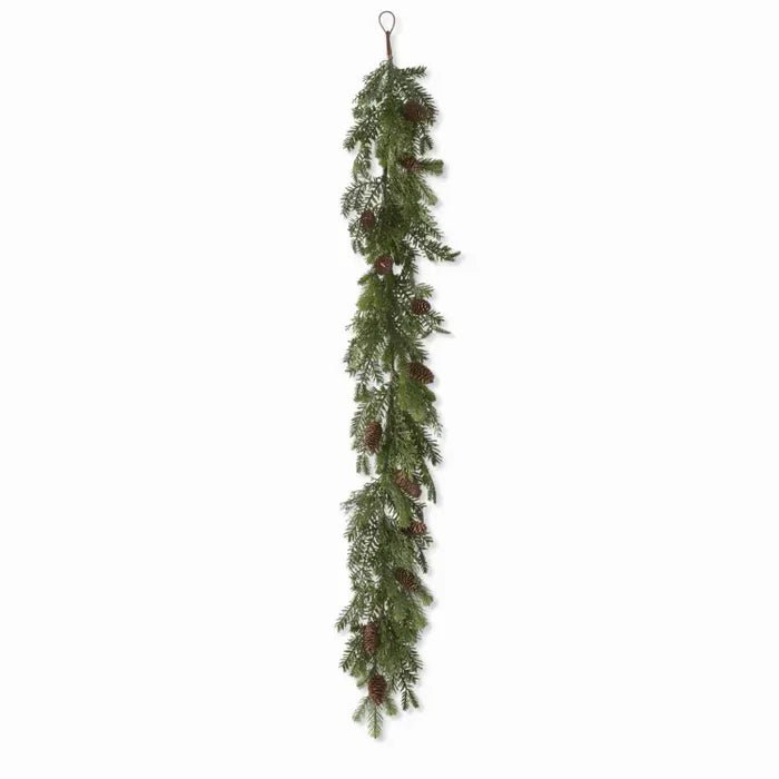 60" Mixed Pine Real Touch Garland with Pinecones - Bria Blair Creative