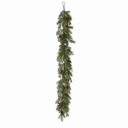 60" Mixed Pine Real Touch Garland with Pinecones - Bria Blair Creative