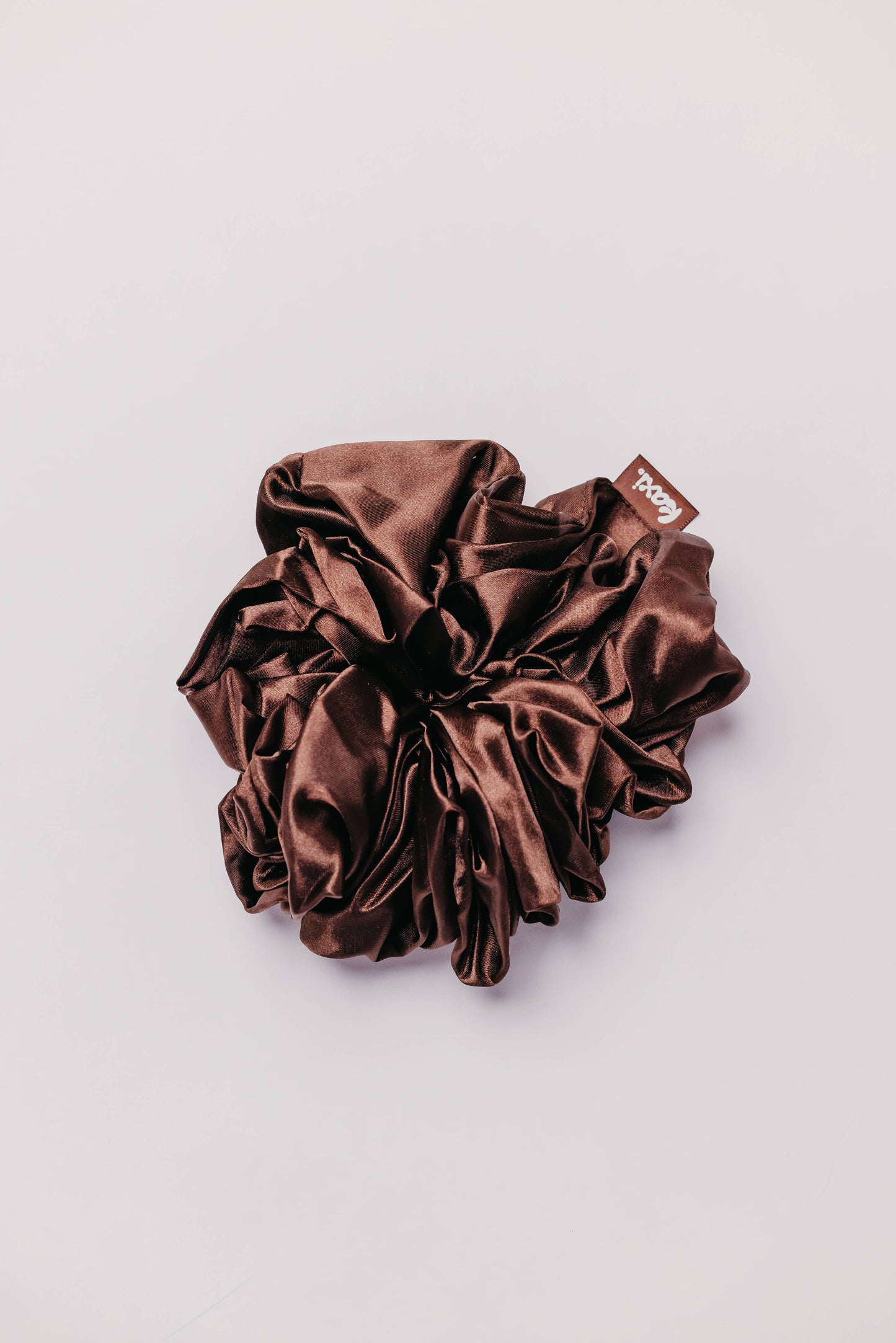 JUMBO SLEEP SATIN SCRUNCHIES: DARK BROWN