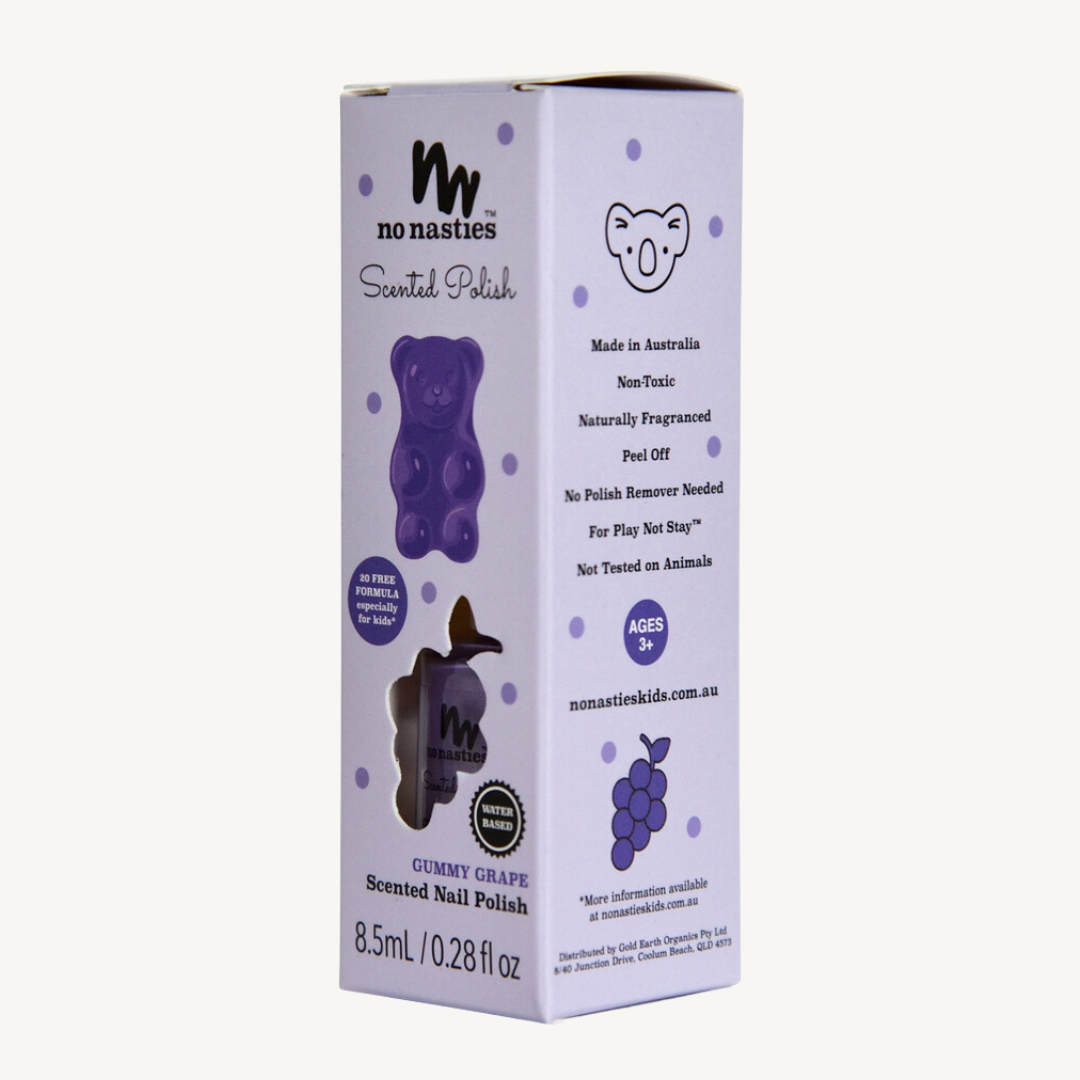 Water Based Scented Scratch Off Kids Nail Polish: Gummy Grape - Purple