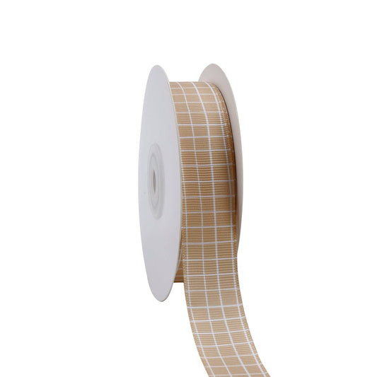 HARVEST CHECK GROSGRAIN RIBBON: 7/8" - 100 yard