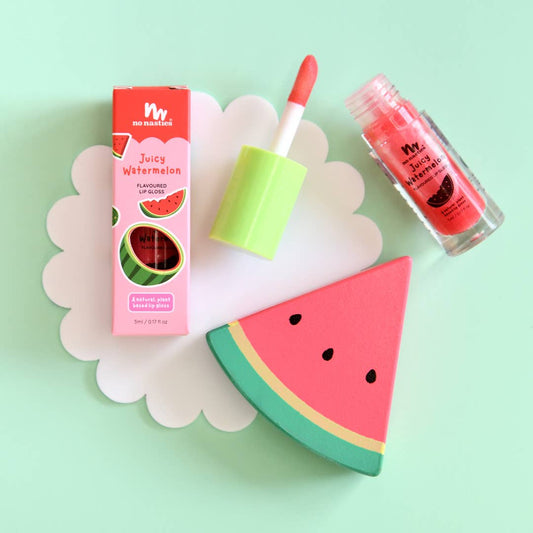 Natural Kids Lip Gloss Wands - Multiple Flavours available: Juicy Watermelon - Watermelon Coloured