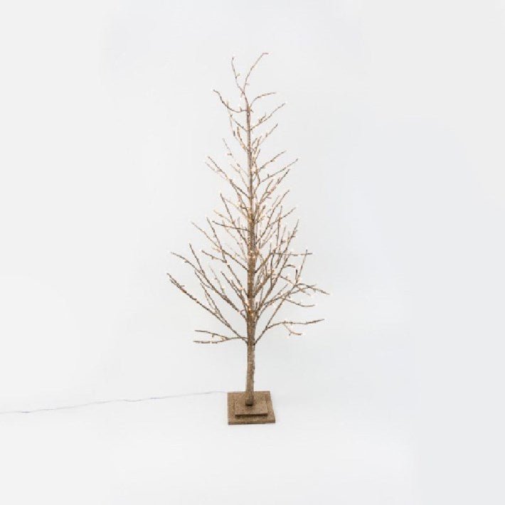 71" Champagne Glitter Tree with LED Lights and Adapter - Bria Blair Creative