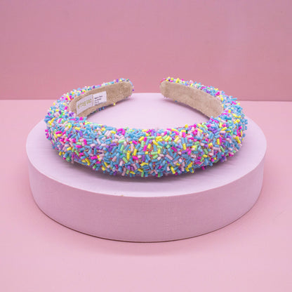 Padded Sprinkles Headband: Light Blue