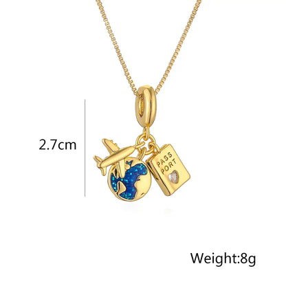 18K Gold Plated Pendant Necklace Travel Camera Charm: Camera