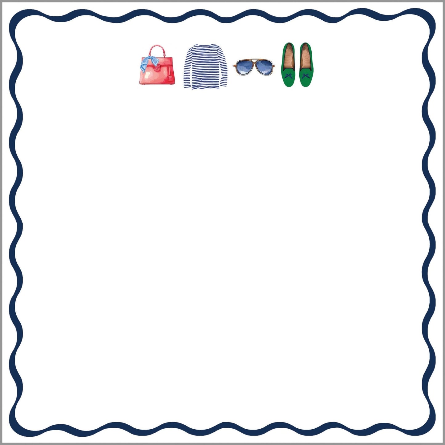 8.5"X8.5" 200 page SLAB Notepad | Preppy Style - Bria Blair Creative