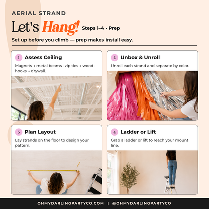 Custom Aerial Ceiling Fringe Strand: 16 Feet / Premium