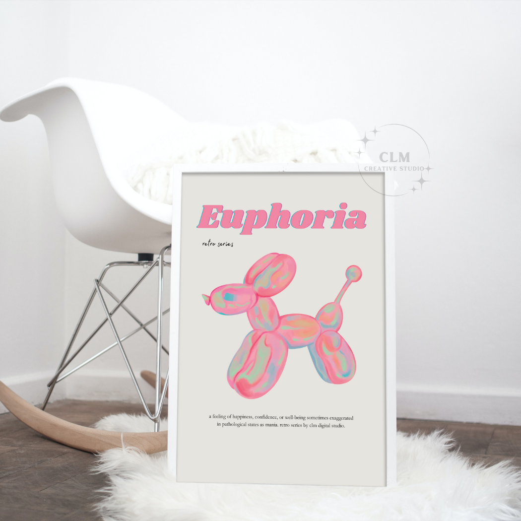 Pink Nostalgic Euphoria Wall Art Prints: 9"x11"