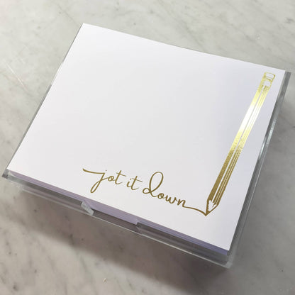 Notepad - Gold Foil Luxe Pencil