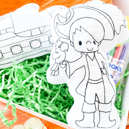 Pirate Ship Doodle Coloring Activity for Kids: Pirate Boy