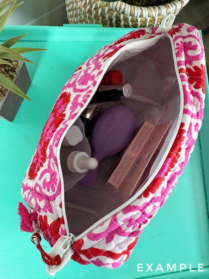 Cosmetics Bag | Quilted Makeup Bags | Toiletry Bag  | Tigers