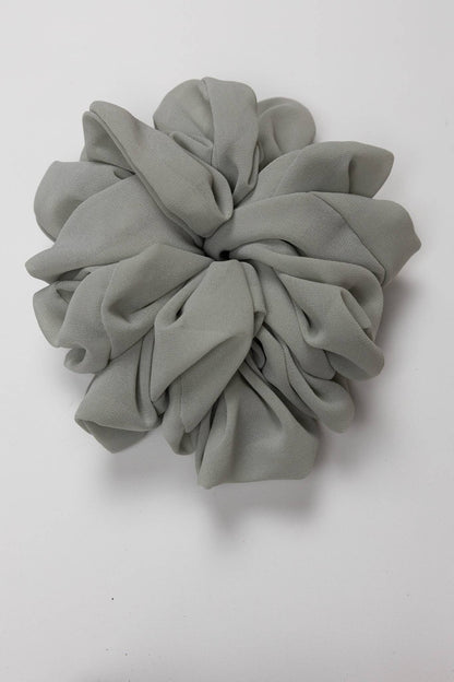 KAXI Jumbo Chiffon Scrunchie — 22 Colors: BROWN AND CREAM STRIPED