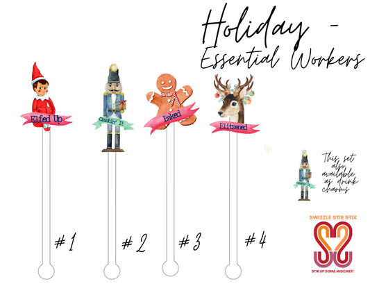 Holiday Essential Workers - Cocktail Stirrer - Swizzle Stick