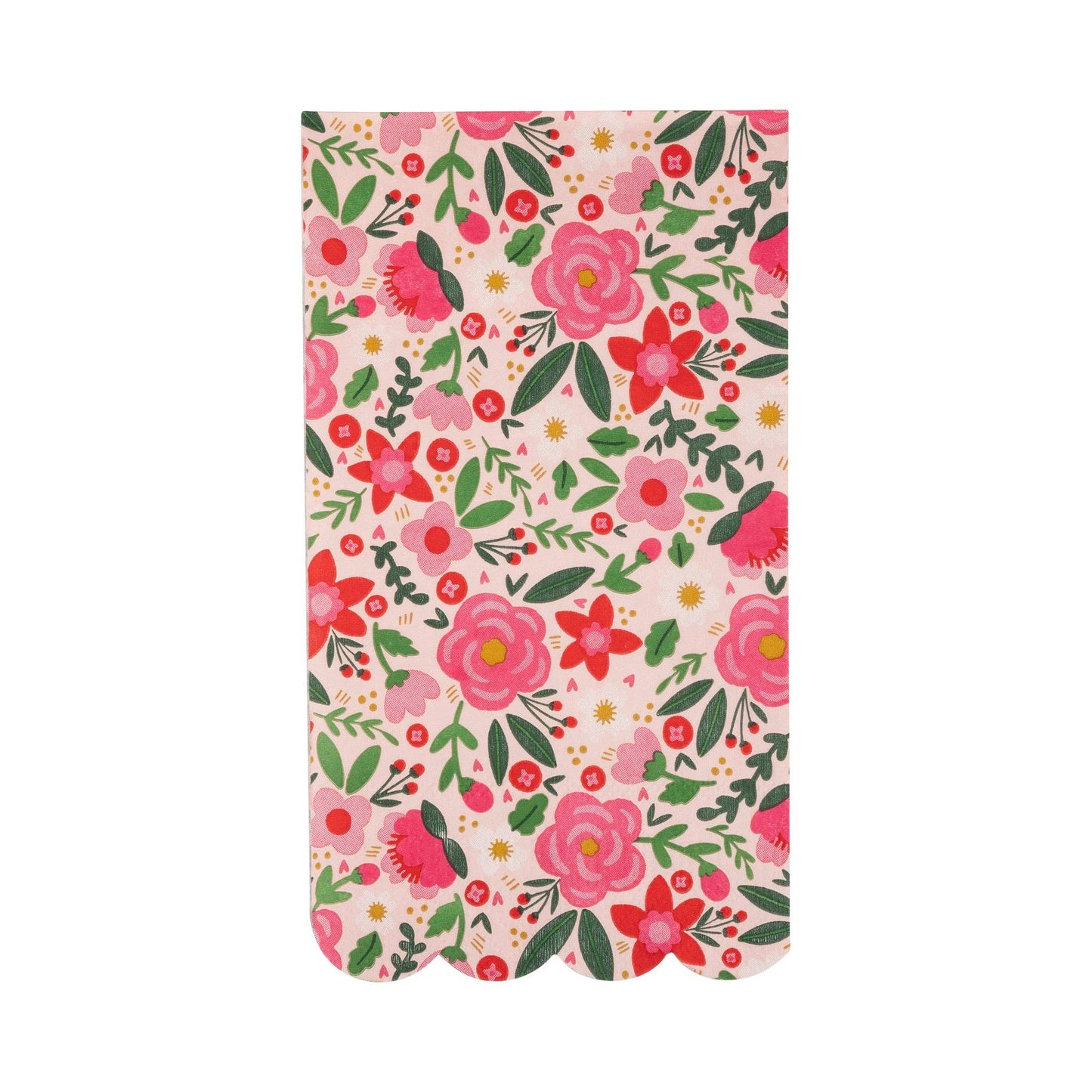 Floral scalloped dinner napkin