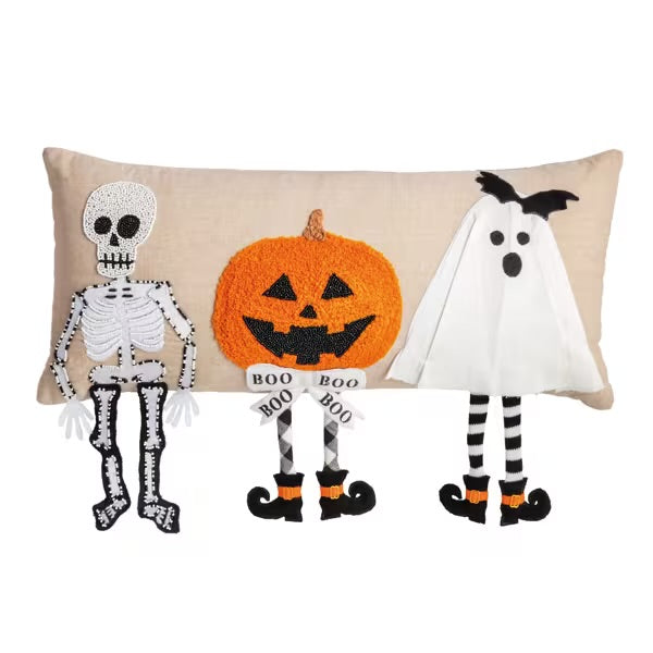 MudPie Halloween dangle leg pillow