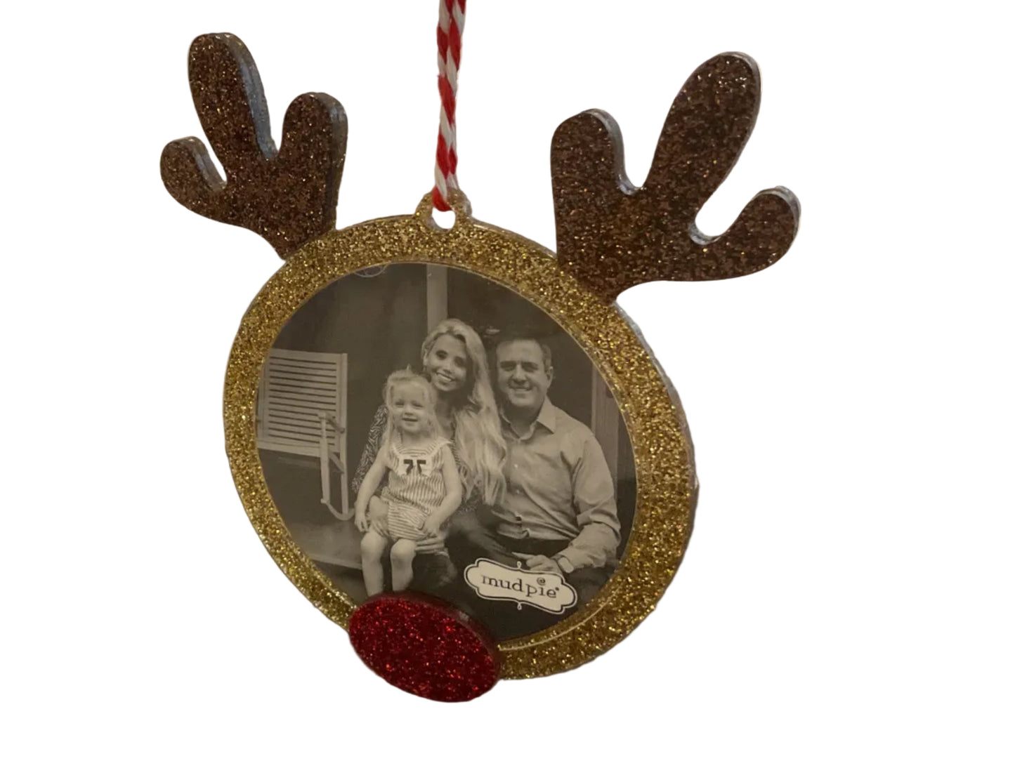 Reindeer Glitter Photo Ornament