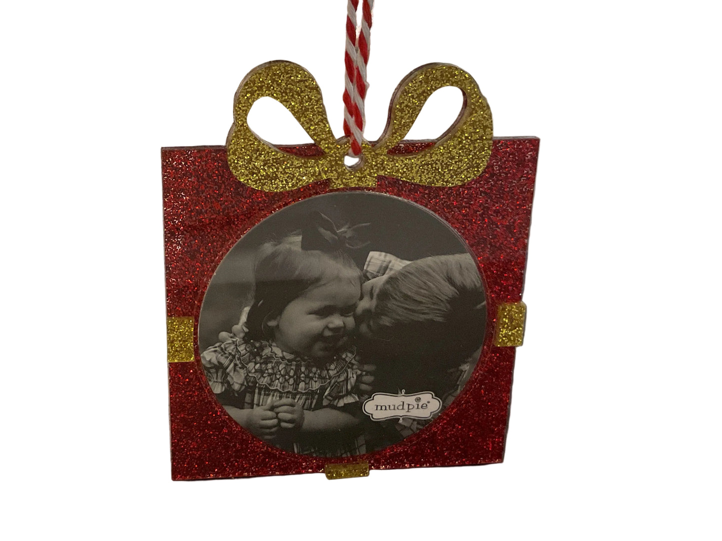 Present Glitter Photo Ornament