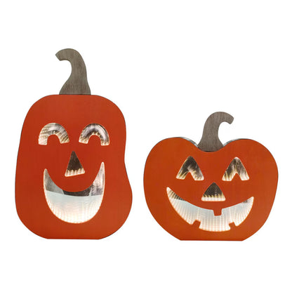 Orange Jack O Lantern With Leds (shorter one)