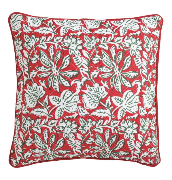 MudPie square block quilted pillow