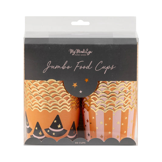 Jumbo Foil witch Hats and Stars 8oz Baking Cups