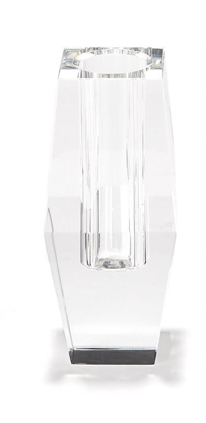 Faceted Hand-Cut Crystal Glass Bud Vase in Gift Box - Hexagon