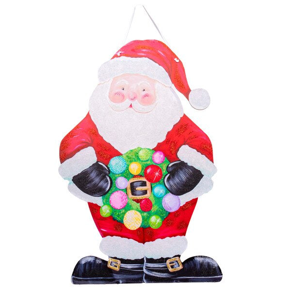 Merry & Bright Santa PVC Door Hanger