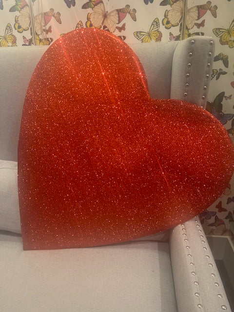 All Glitter Heart Yard Sign