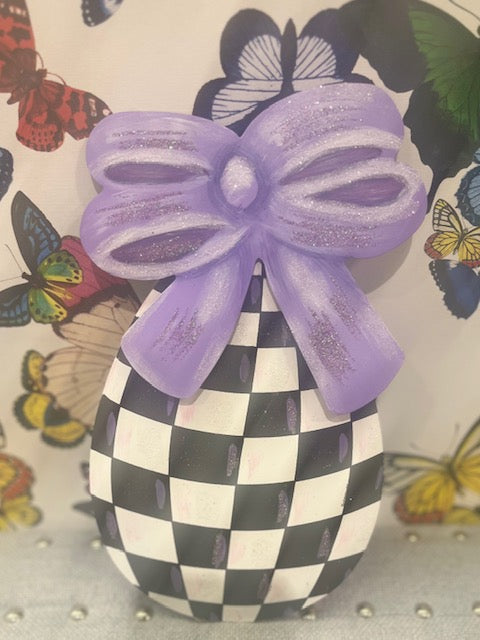 Elegant Eggs with Bows - Small (Purple Bow)